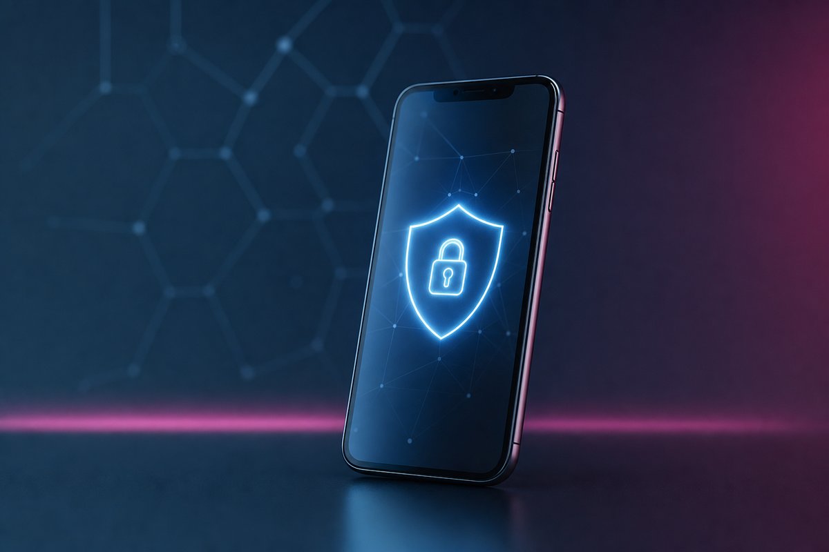 Smartphone mit digitaler Sicherheitsanzeige – Datenschutz bei Casino Apps